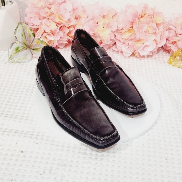 Adam Derrick To Boot New York Patent Leather Gray Penny Loafer Size 10 - Picture 6 of 10